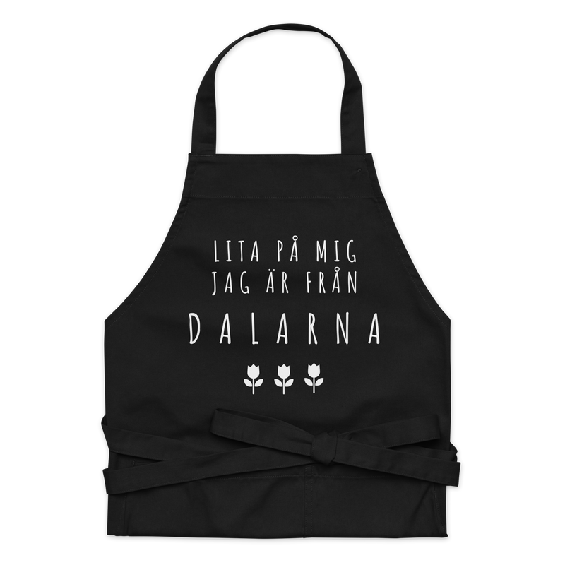 Förkläde med texten "Lita på mig jag är från dalarna"