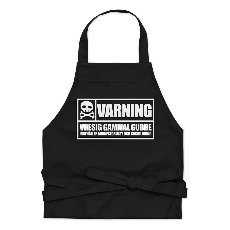 Förkläde med texten "Vresig gammal gubbe"