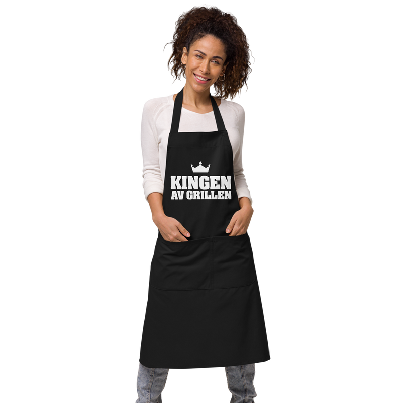 Förkläde med texten "Kingen av grillen"