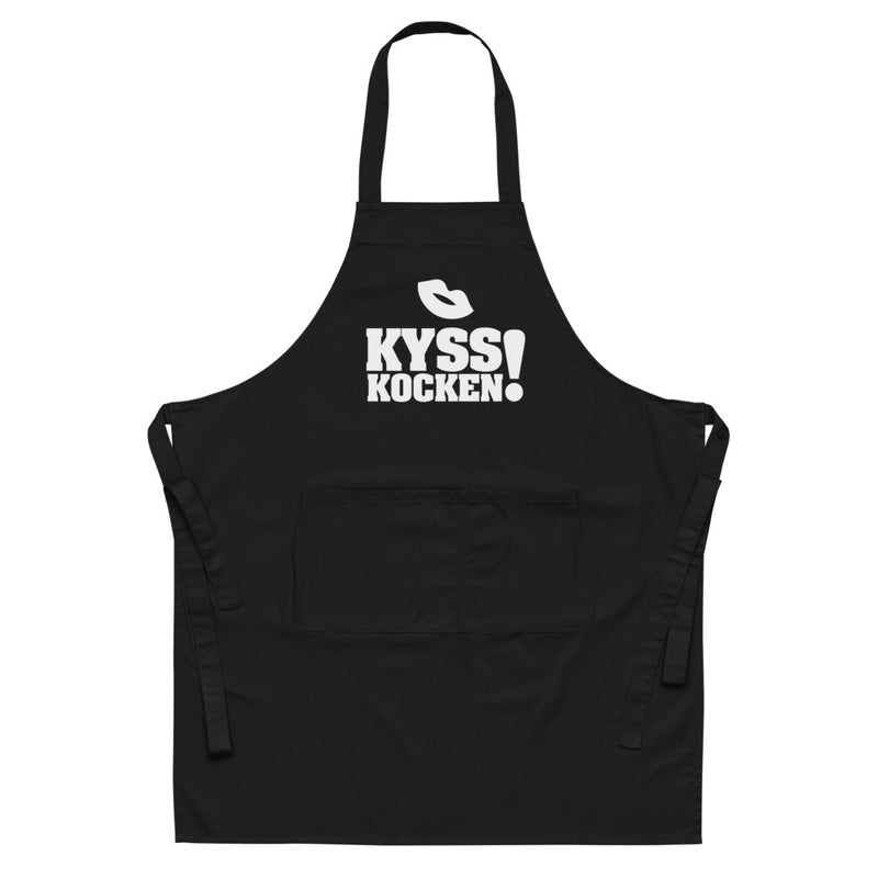 Förkläde med texten "Kyss kocken!"