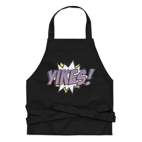 Förkläde med texten "YIKES!"
