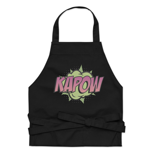 Förkläde med texten "KAPOW"