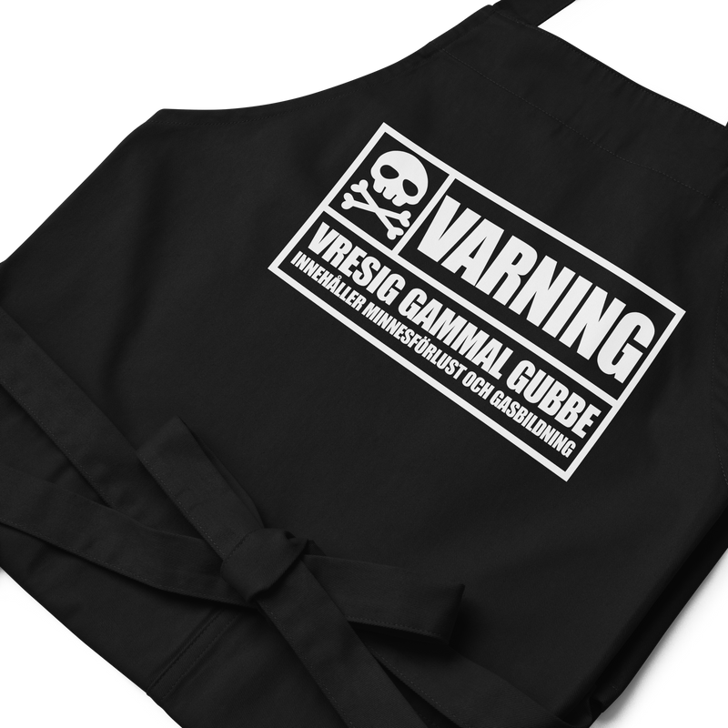 Förkläde med texten "Vresig gammal gubbe"