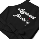 Förkläde med texten "Lagar mat för vin"