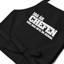 Förkläde med texten "Jag är chefen, när hon inte är hemma"