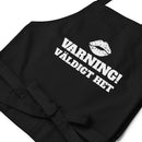 Förkläde med texten "Varning! Väldigt het"