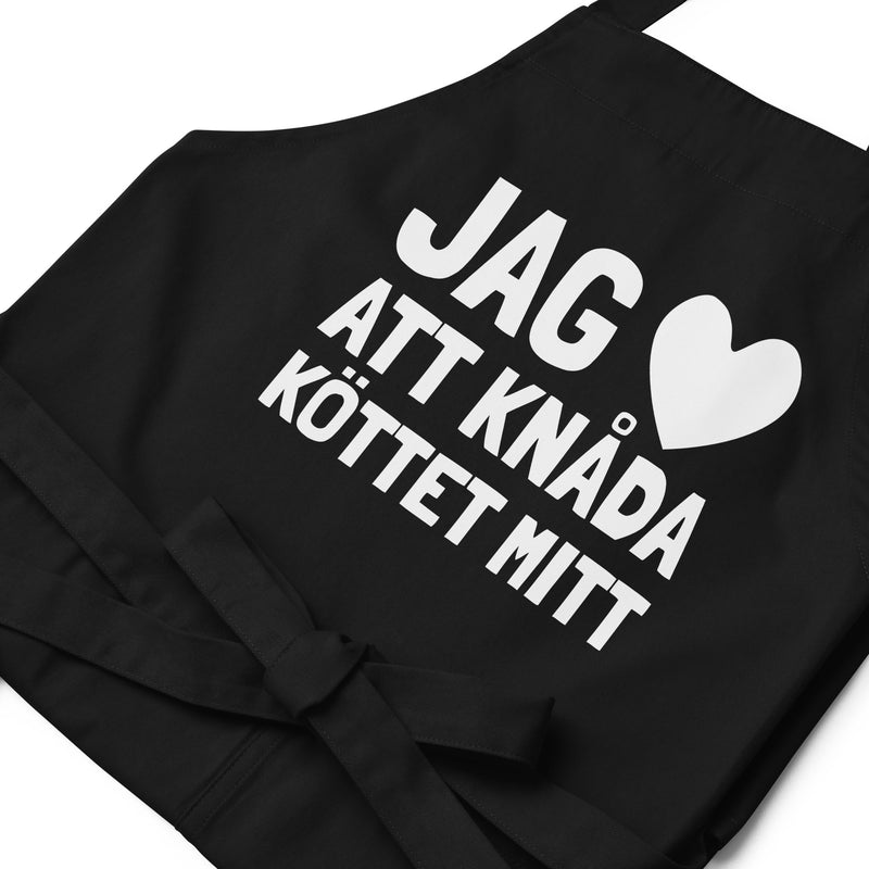 Förkläde med texten "Jag älskar att knåda"