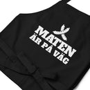 Förkläde med texten "Maten är på väg"