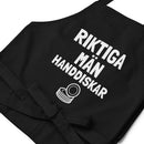 Förkläde med texten "Riktiga män handdiskar"