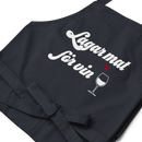 Förkläde med texten "Lagar mat för vin"