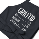 Förkläde med texten "Grilltid"