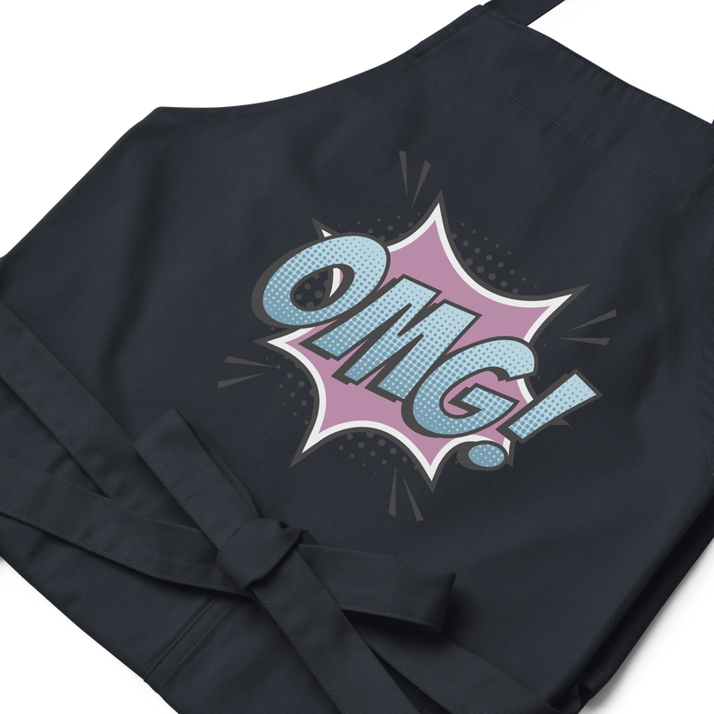 Förkläde med texten "OMG!"