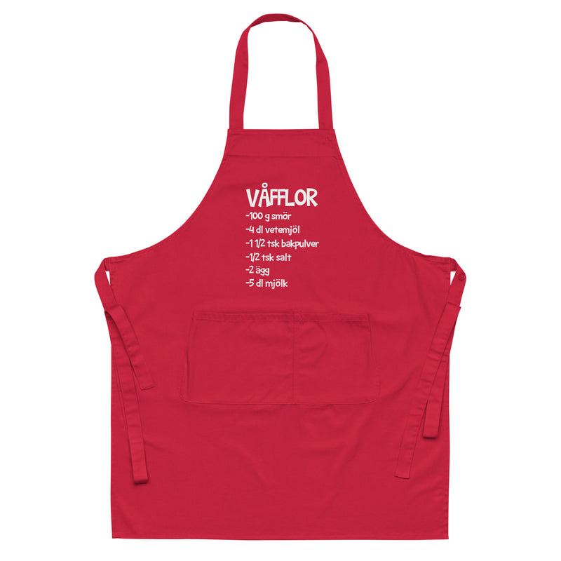 Förkläde med texten "Våfflor"