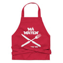 Förkläde med texten "Må maten vara med dig"