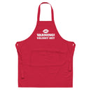 Förkläde med texten "Varning! Väldigt het"