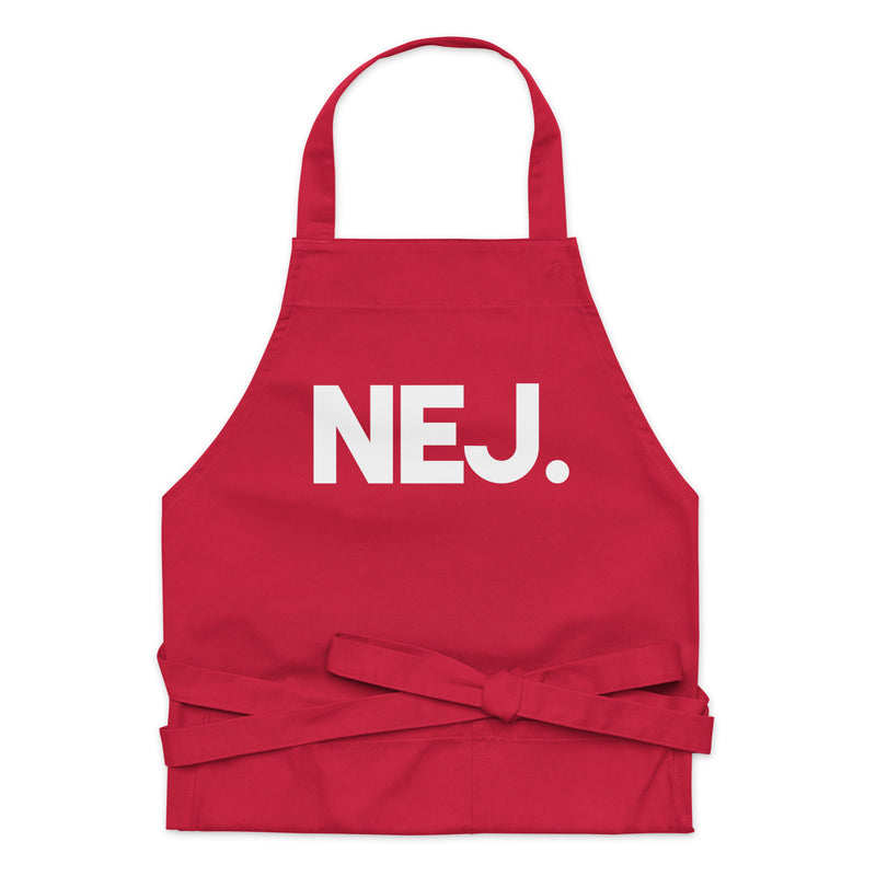Förkläde med texten "NEJ."