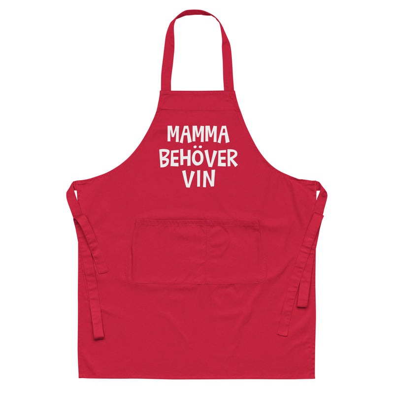 Förkläde med texten "Mamma behöver vin"