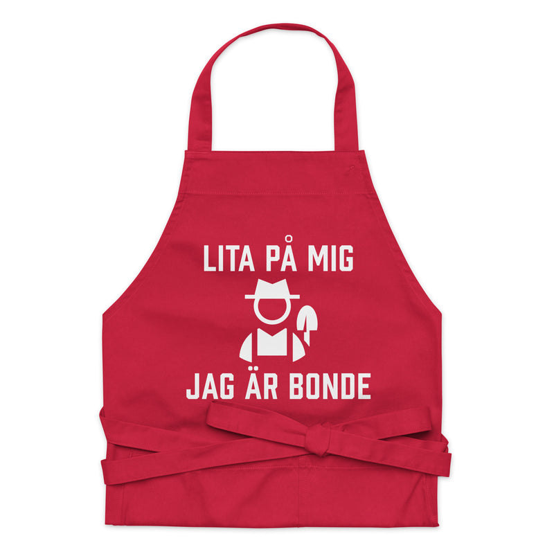 Förkläde med texten "Lita på mig, jag är bonde"