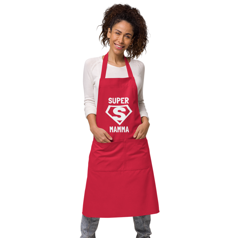 Förkläde med texten "SUPER MAMMA"