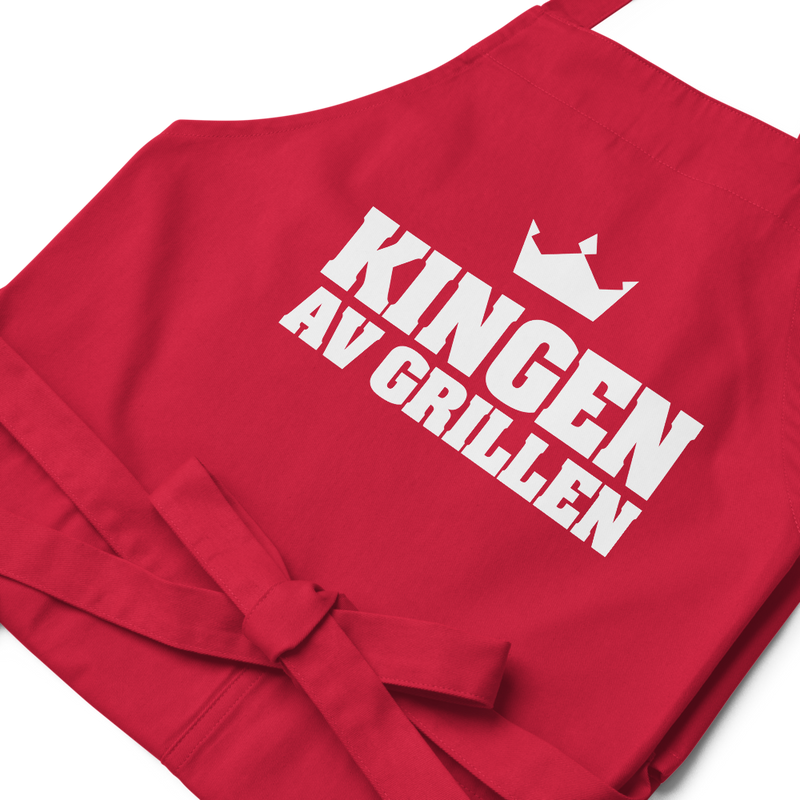 Förkläde med texten "Kingen av grillen"