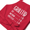 Förkläde med texten "Grilltid"