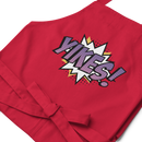 Förkläde med texten "YIKES!"
