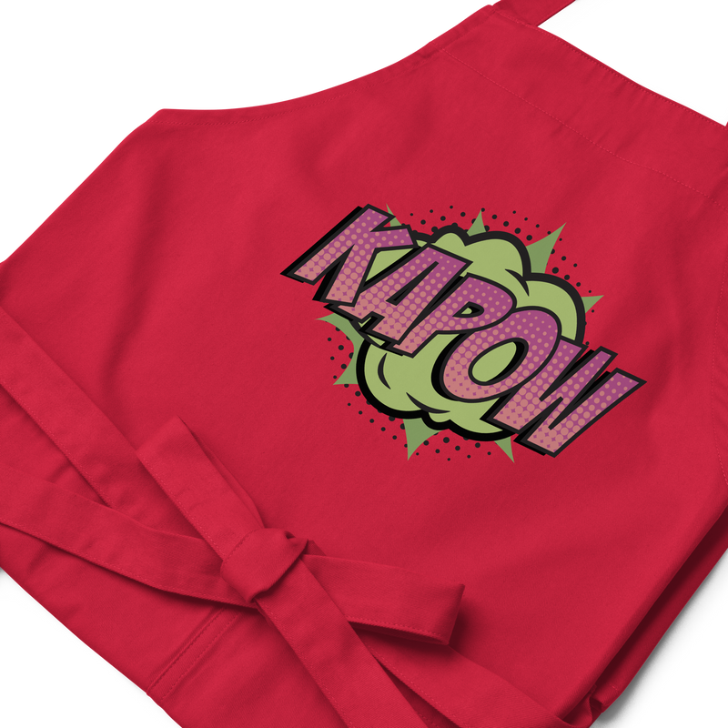 Förkläde med texten "KAPOW"