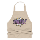 Förkläde med texten "YIKES!"