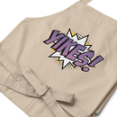 Förkläde med texten "YIKES!"