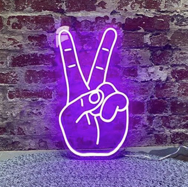 Peacetecken - neonskylt