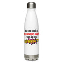Vattenflaska i stål med texten - Jag kan smälta min farmors hjärta