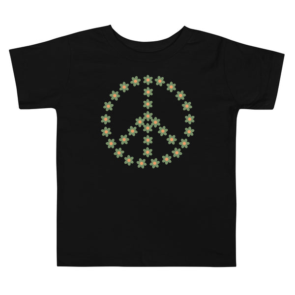T-shirt för barn med peactecken av blommor