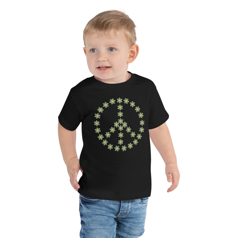 T-shirt för barn med peactecken av blommor