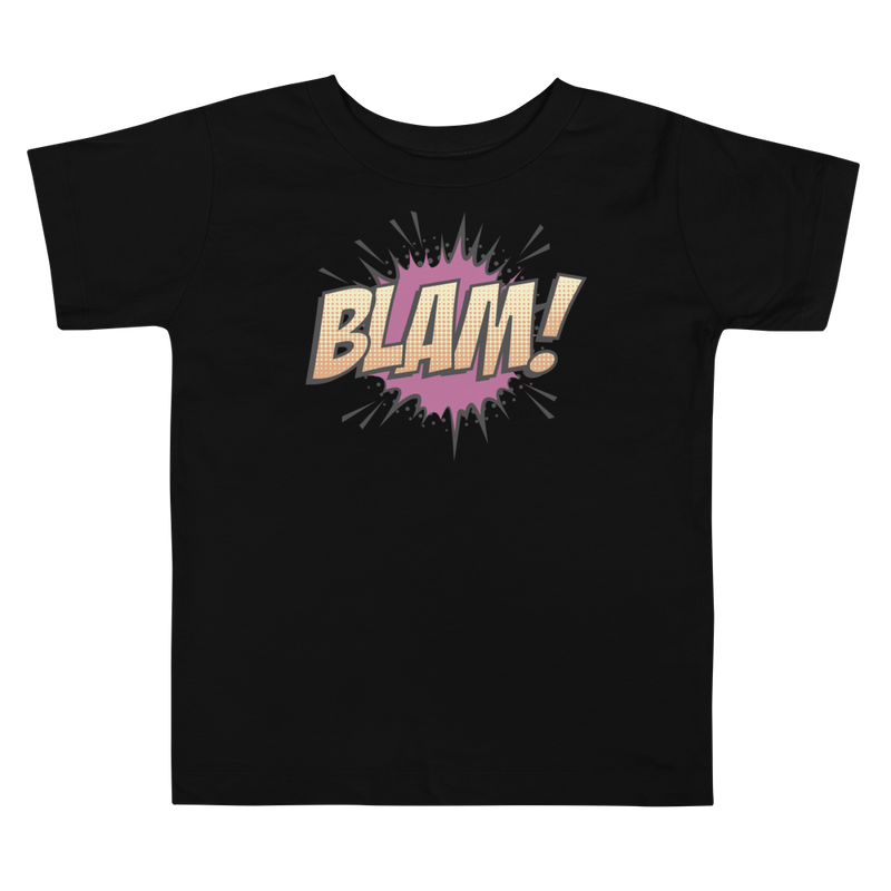 T-shirt för barn med texten "BLAM!"