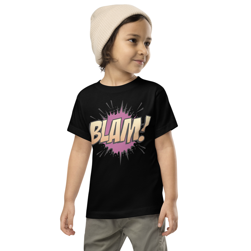 T-shirt för barn med texten "BLAM!"