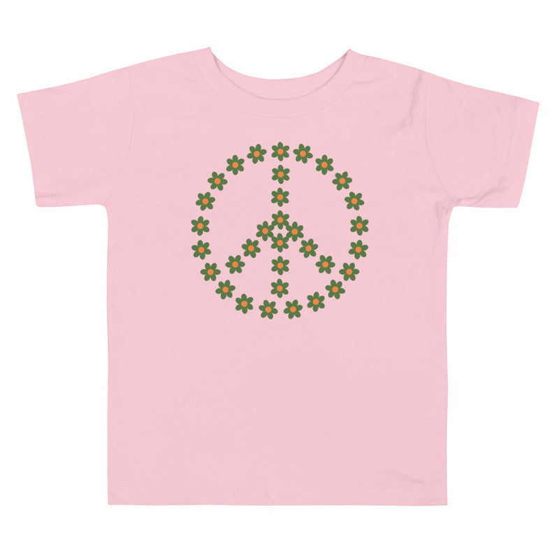 T-shirt för barn med peactecken av blommor