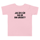 T-shirt för barn med texten "Jag är 3 år - vad är din ursäkt?"
