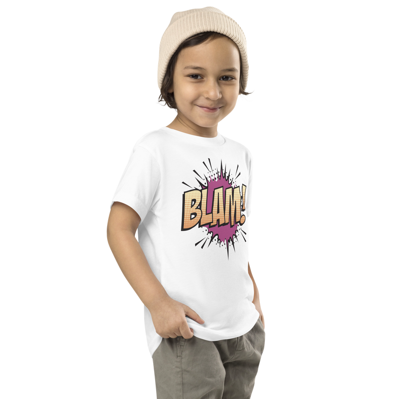 T-shirt för barn med texten "BLAM!"