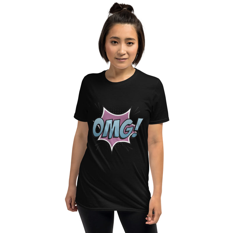 Kortärmad t-shirt i unisex-modell med texten - OMG