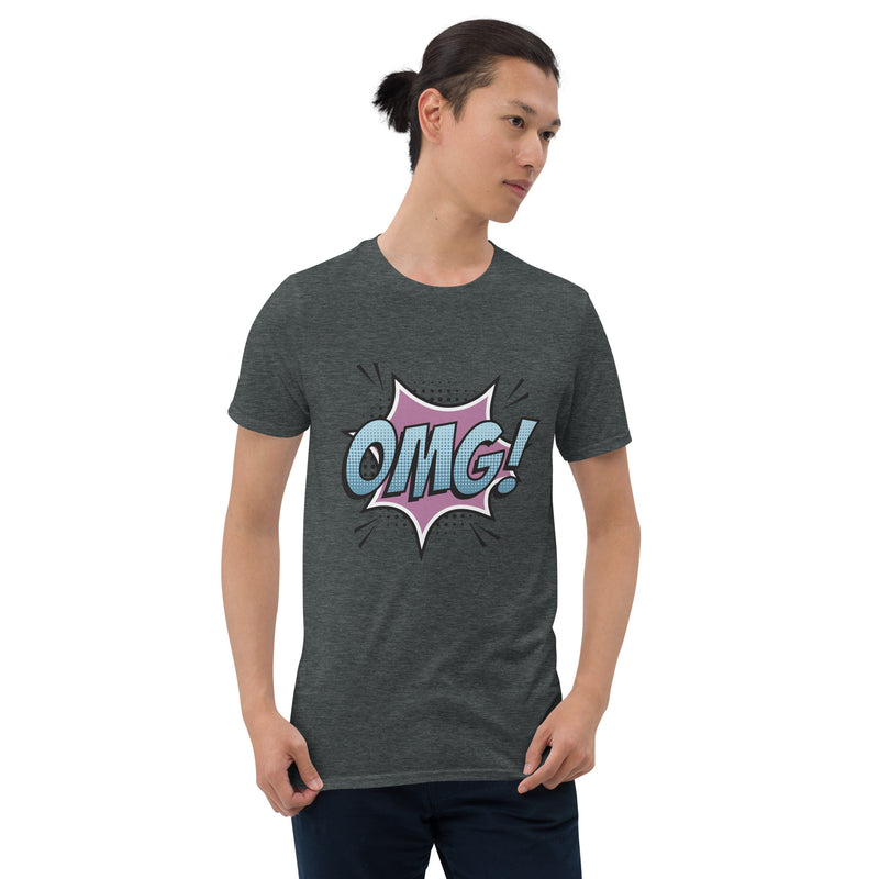 Kortärmad t-shirt i unisex-modell med texten - OMG
