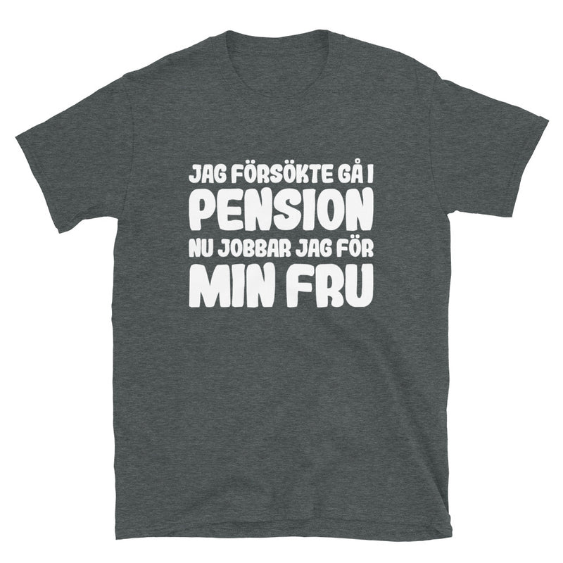Kortärmad t-shirt i unisex-modell med texten - Jag försökte gå i pension