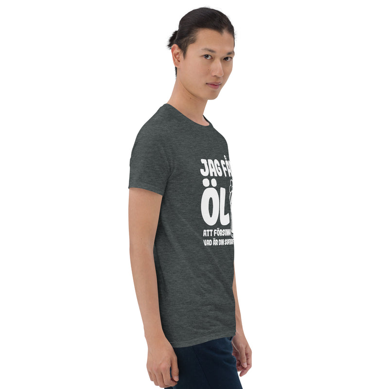 Kortärmad t-shirt i unisex-modell med texten - Jag får öl att försvinna