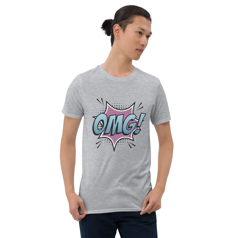 Kortärmad t-shirt i unisex-modell med texten - OMG
