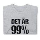 Kortärmad t-shirt i unisex-modell med texten - Det är 99% chans att jag inte bryr mig