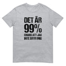 Kortärmad t-shirt i unisex-modell med texten - Det är 99% chans att jag inte bryr mig