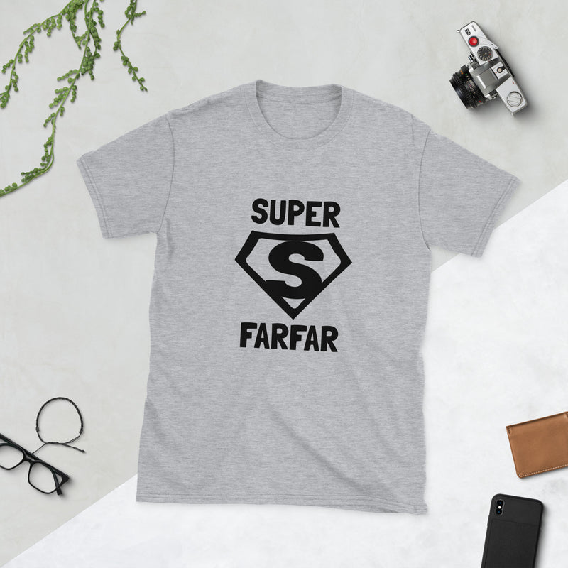 Kortärmad t-shirt i unisex-modell med texten - Superfarfar