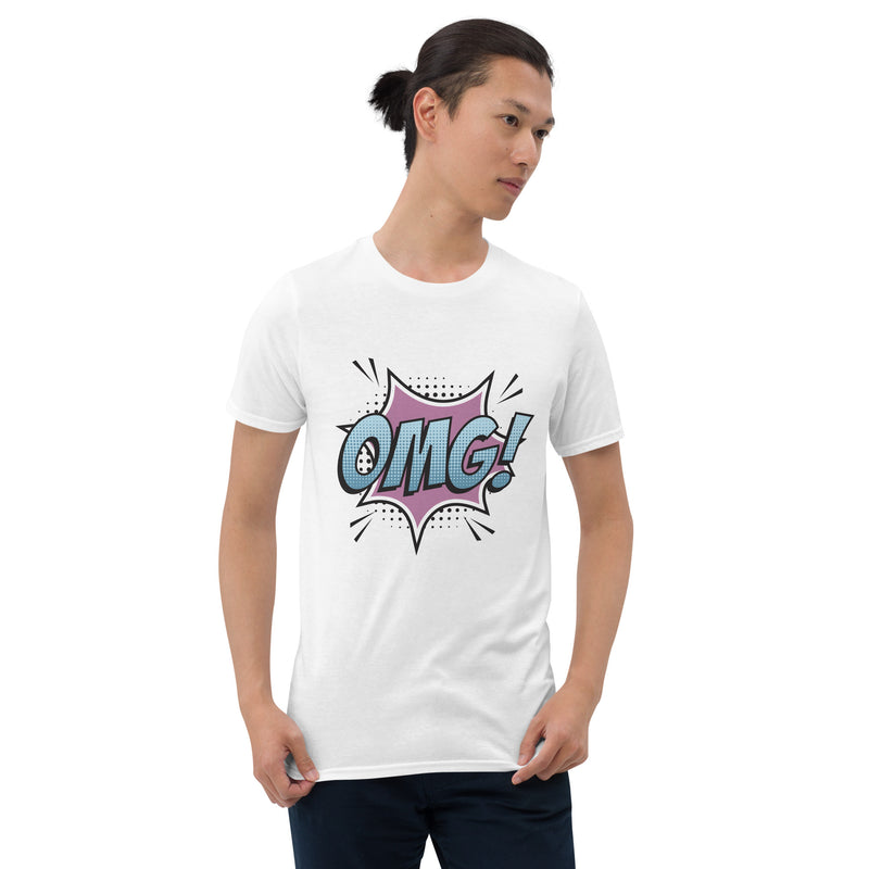 Kortärmad t-shirt i unisex-modell med texten - OMG