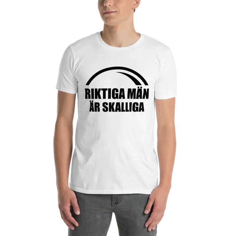 Kortärmad t-shirt i unisex-modell med texten - Riktiga män
