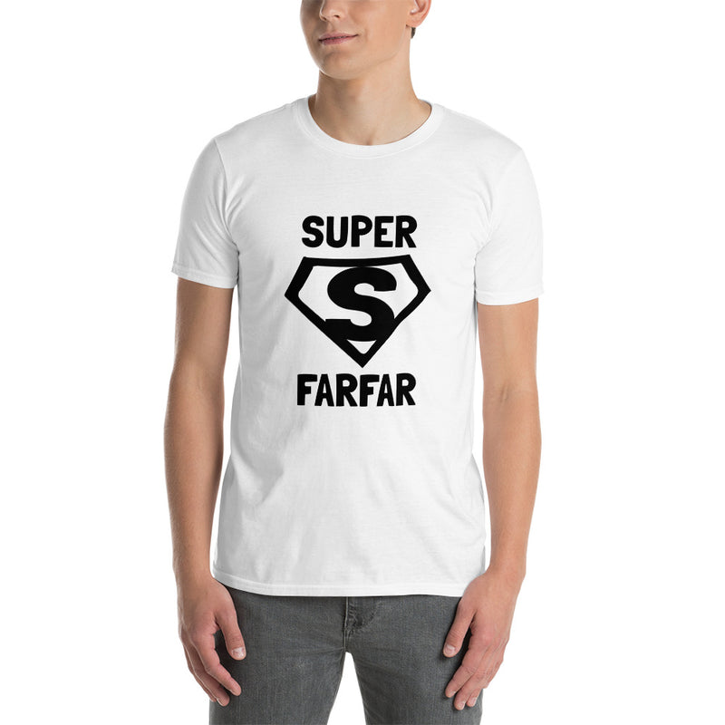 Kortärmad t-shirt i unisex-modell med texten - Superfarfar