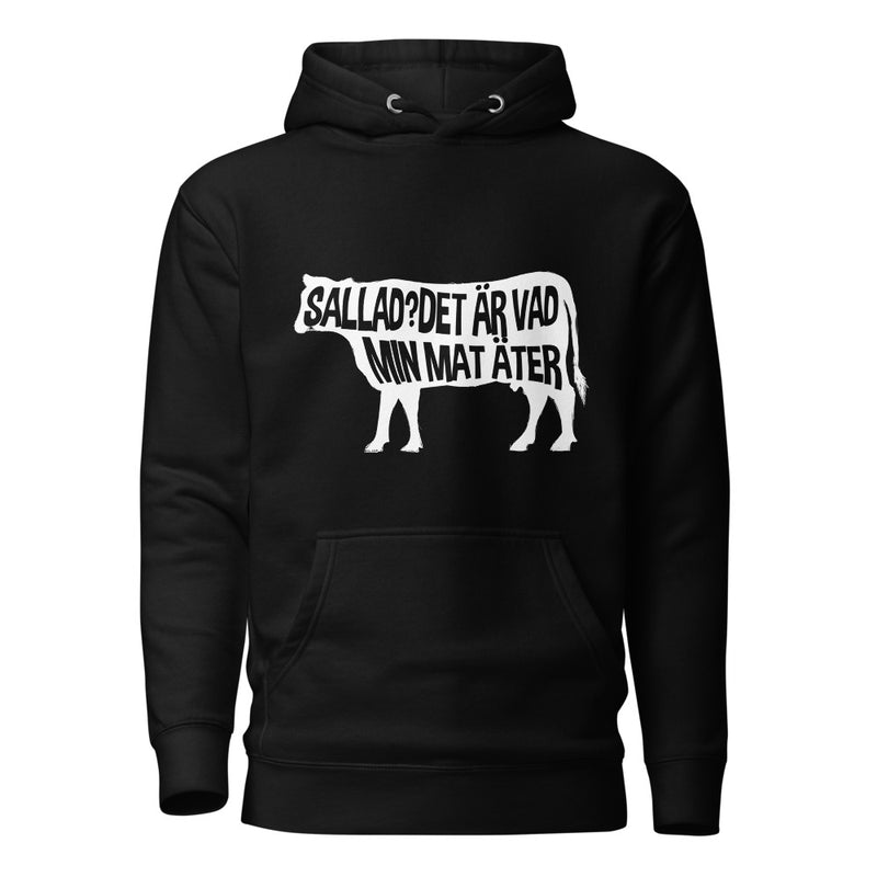 Hoodie med texten - "Sallad? Det är vad min mat äter"